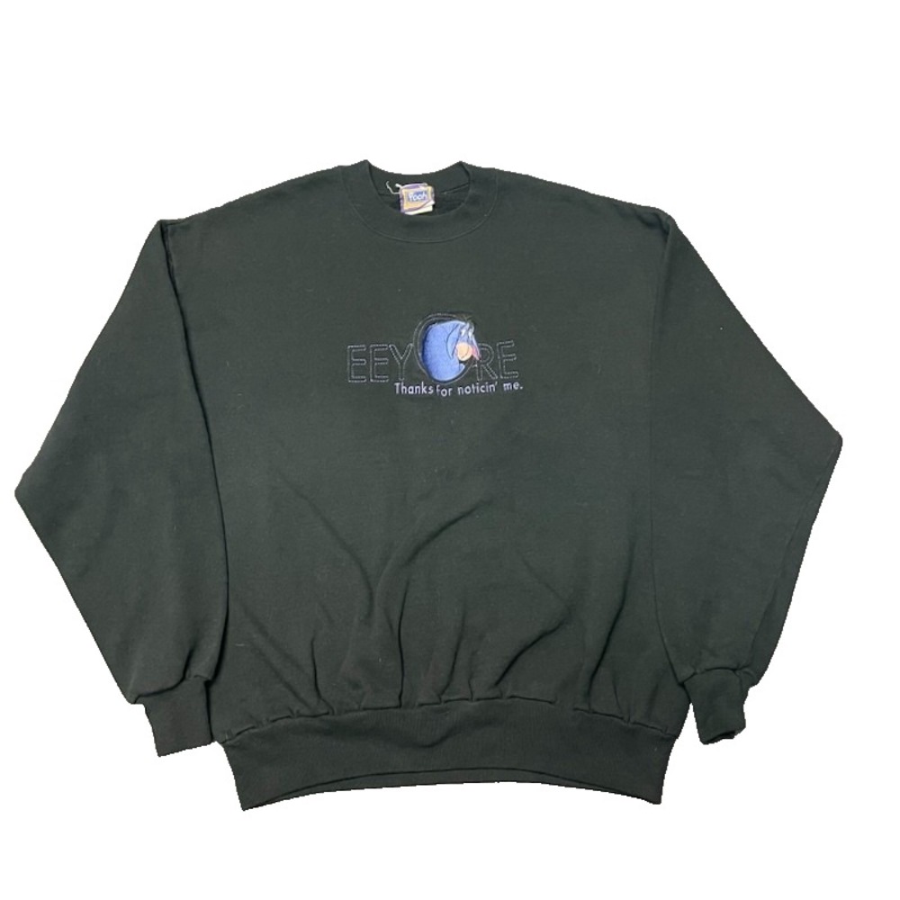 Vintage Eeyore Graphic Sweatshirt Men XL Black 1990s Disney